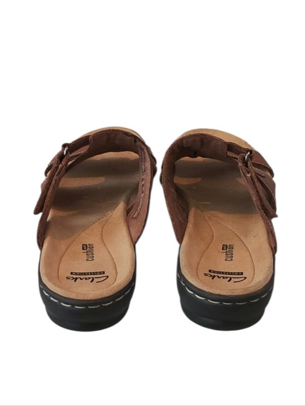 Clarks Collection Brown Leather Leisa Higley Slide Sandal Size 10M - Picture 5 of 8